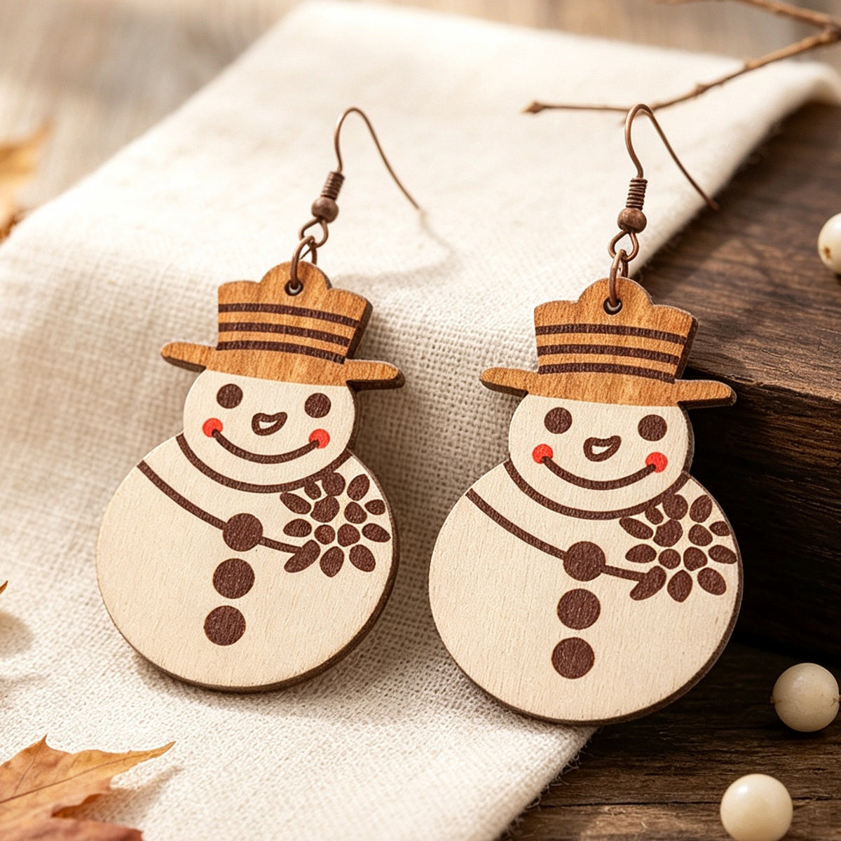 Christmas Cartoon Snowman Earrings