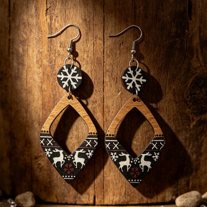 Cartoon Deer Rhombus Hollow Earrings