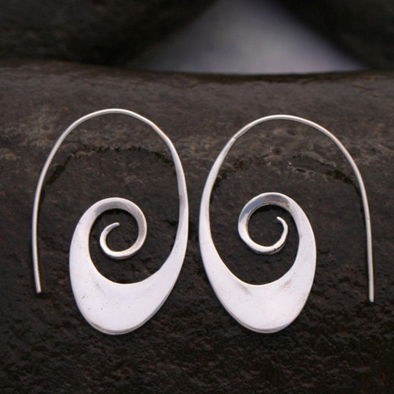 Simple Geometric Spiral Earrings