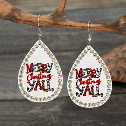 MERRY CHRISTMAS YELL Exaggerated Droplet Earrings