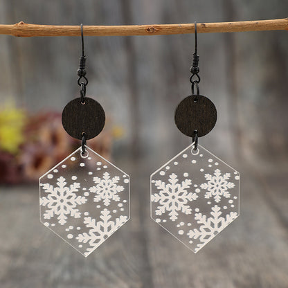 Snowflake Pendant Acrylic Earrings