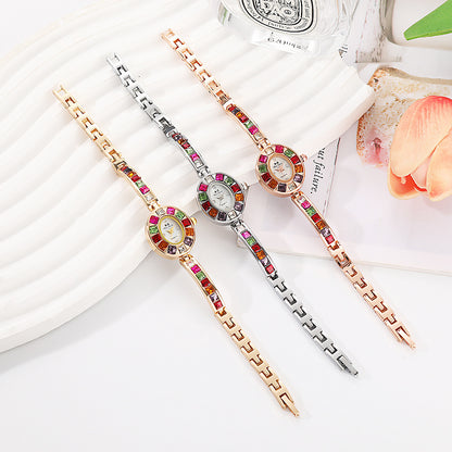 Colored Gemstone Inlaid Watch