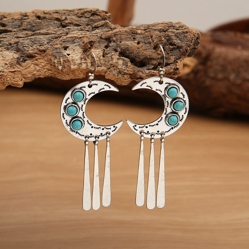 Turquoise Tassel Earrings