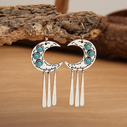 Turquoise Tassel Earrings
