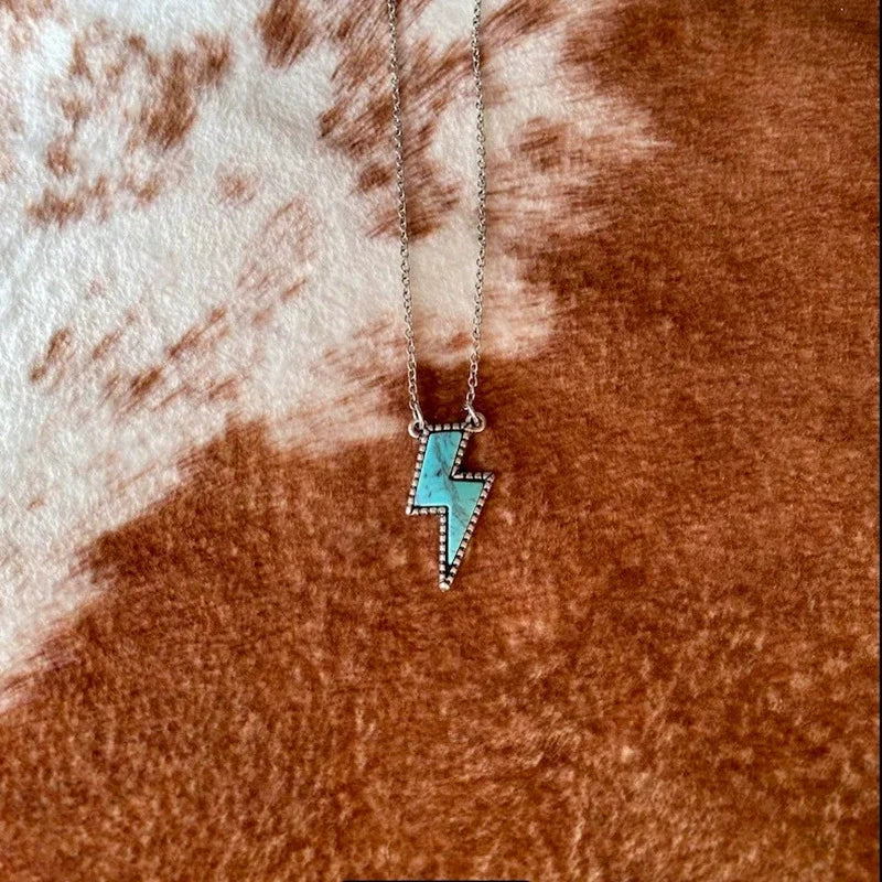 Turquoise Lightning Lendant Necklace