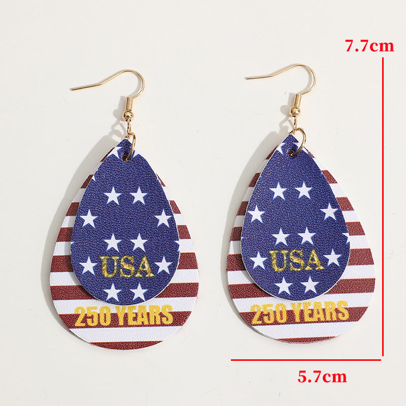 American Flag Striped Earrings