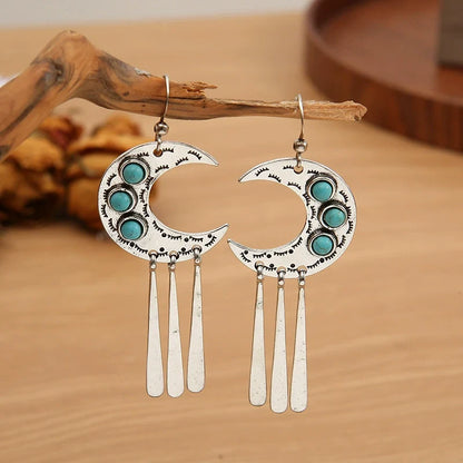 Turquoise Tassel Earrings