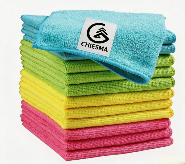 CHIESMA Cotton Absorbent Cleaning Rags Multi-Purpose Lint-Free for Kitchen Bathroom Garage Shop Car Detailing