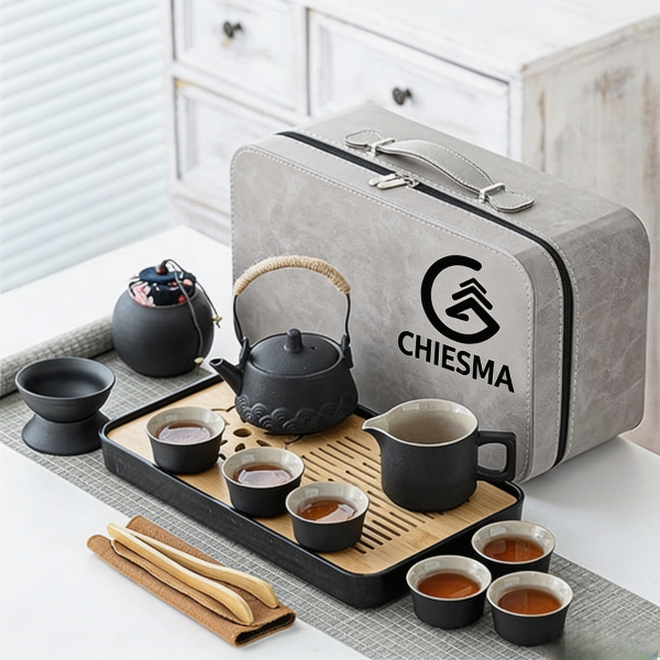 CHIESMA Elegant Porcelain Tea Set with Infuser Ceramic Teapot and 4 Cups for Tea Time Home Office Gift Giving