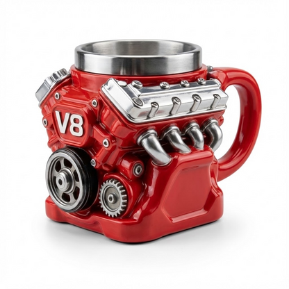 Chiesma V8 Engine Shaped Stainless Steel Mug — Insulated Coffee Cup for Car Lovers
