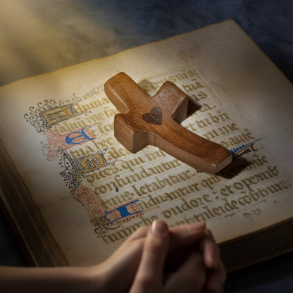 10-Pack Black Walnut Pocket Crosses – Comfort, Prayer & Stress Relief