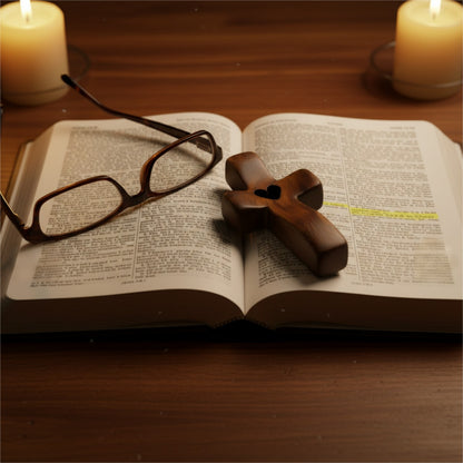 10-Pack Black Walnut Pocket Crosses – Comfort, Prayer & Stress Relief