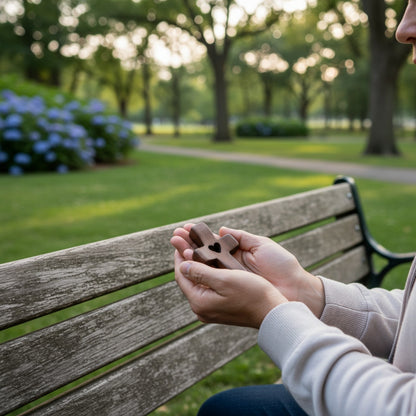 10-Pack Black Walnut Pocket Crosses – Comfort, Prayer & Stress Relief
