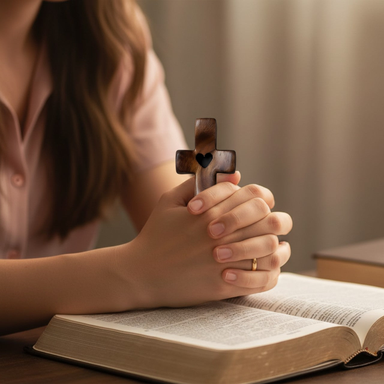 10-Pack Black Walnut Pocket Crosses – Comfort, Prayer & Stress Relief