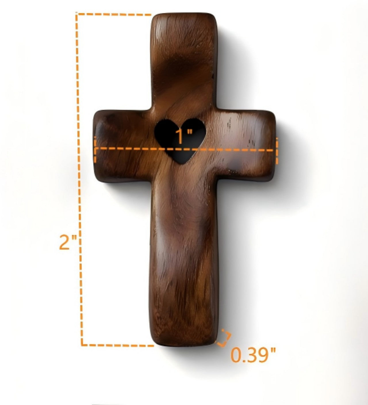 10-Pack Black Walnut Pocket Crosses – Comfort, Prayer & Stress Relief