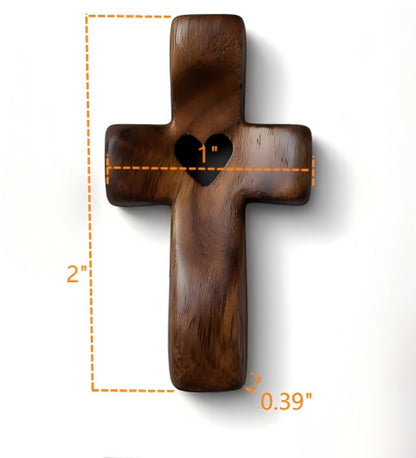10-Pack Black Walnut Pocket Crosses – Comfort, Prayer & Stress Relief