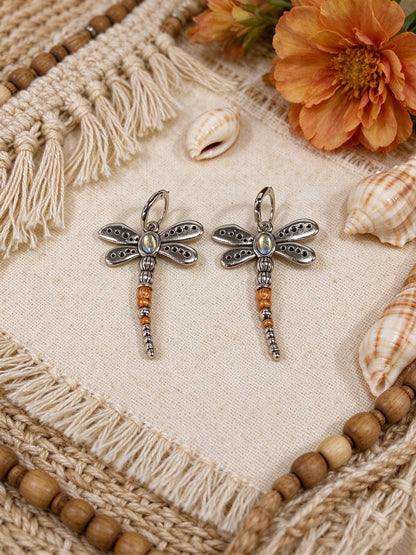 Dragonfly Moonstone Earrings