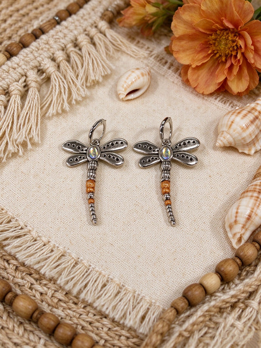 Dragonfly Moonstone Earrings