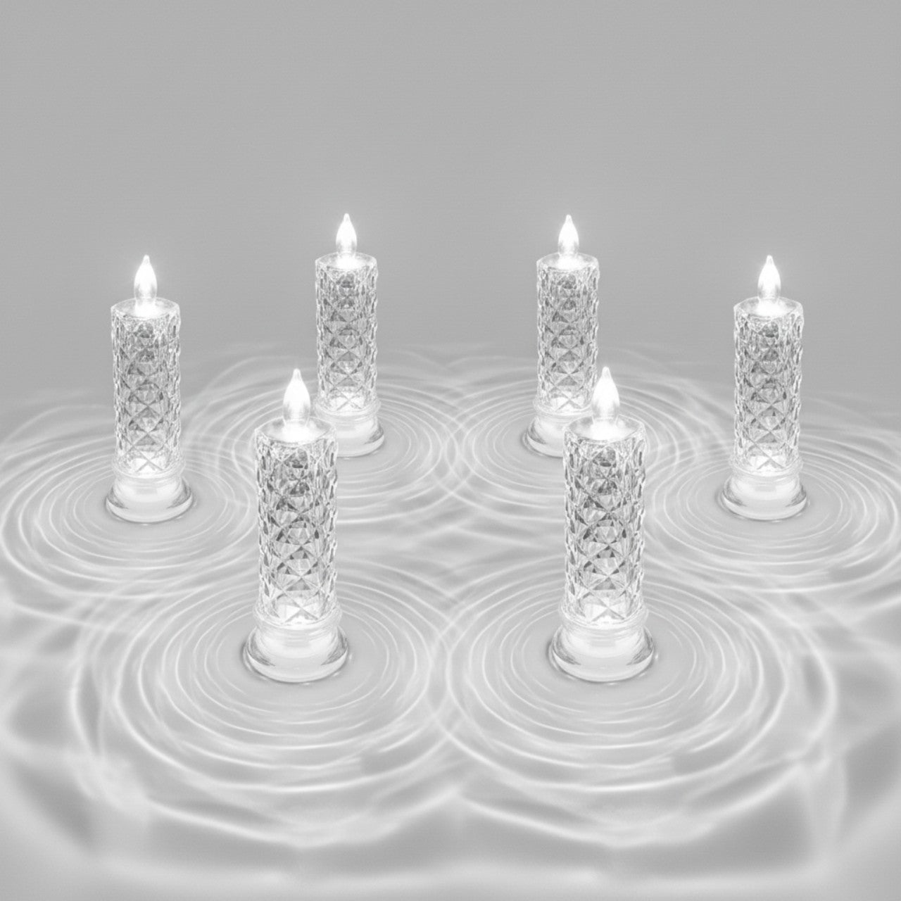 Rose Shadow LED Flameless Candles Set | Romantic Battery Pillar Lights