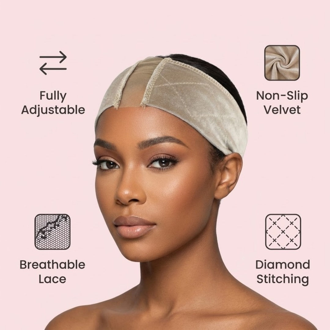 Chiesma Non-Slip Wig Grip Band — Velvet & Lace, Secure Fit Without Glue