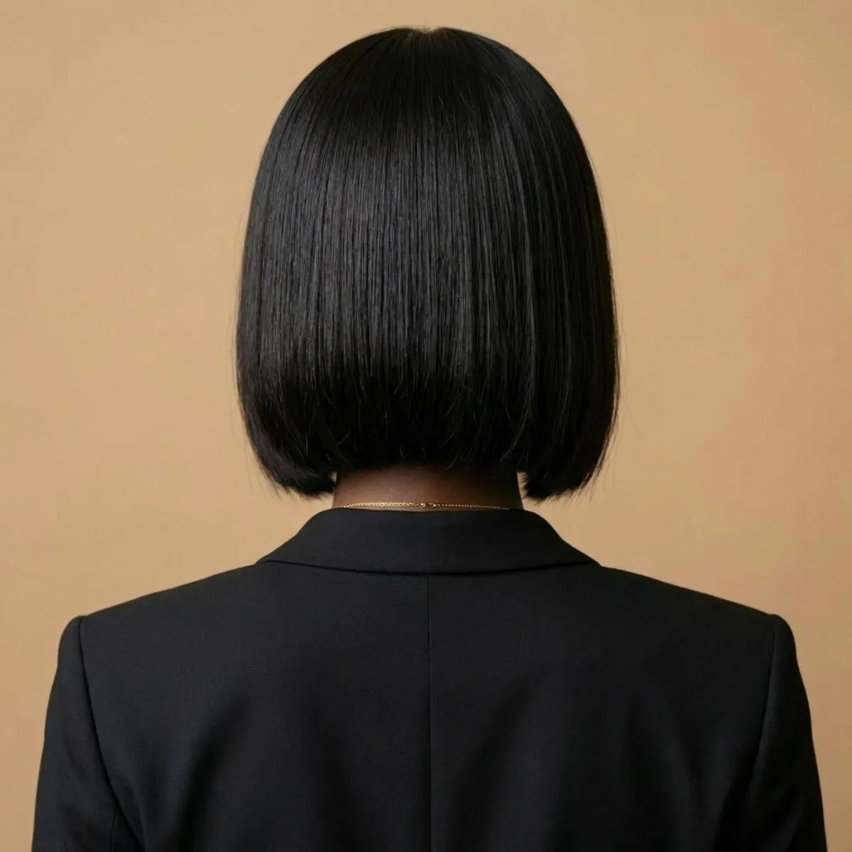 5x5 Closure Straight Bob Wig Back View — Breathable HD Lace Melanin Friendly 180% Density | Chiesma