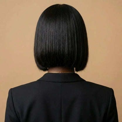 5x5 Closure Straight Bob Wig Back View — Breathable HD Lace Melanin Friendly 180% Density | Chiesma