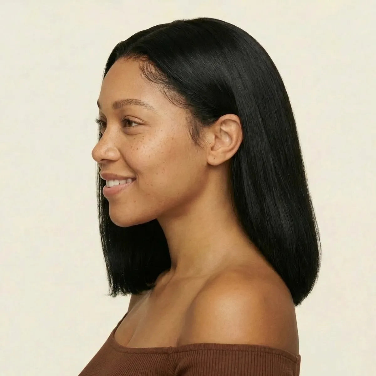 HD Frontal Bob Wig Side View — 210% Density Wear and Go Human Hair for Black Women | Chiesma
