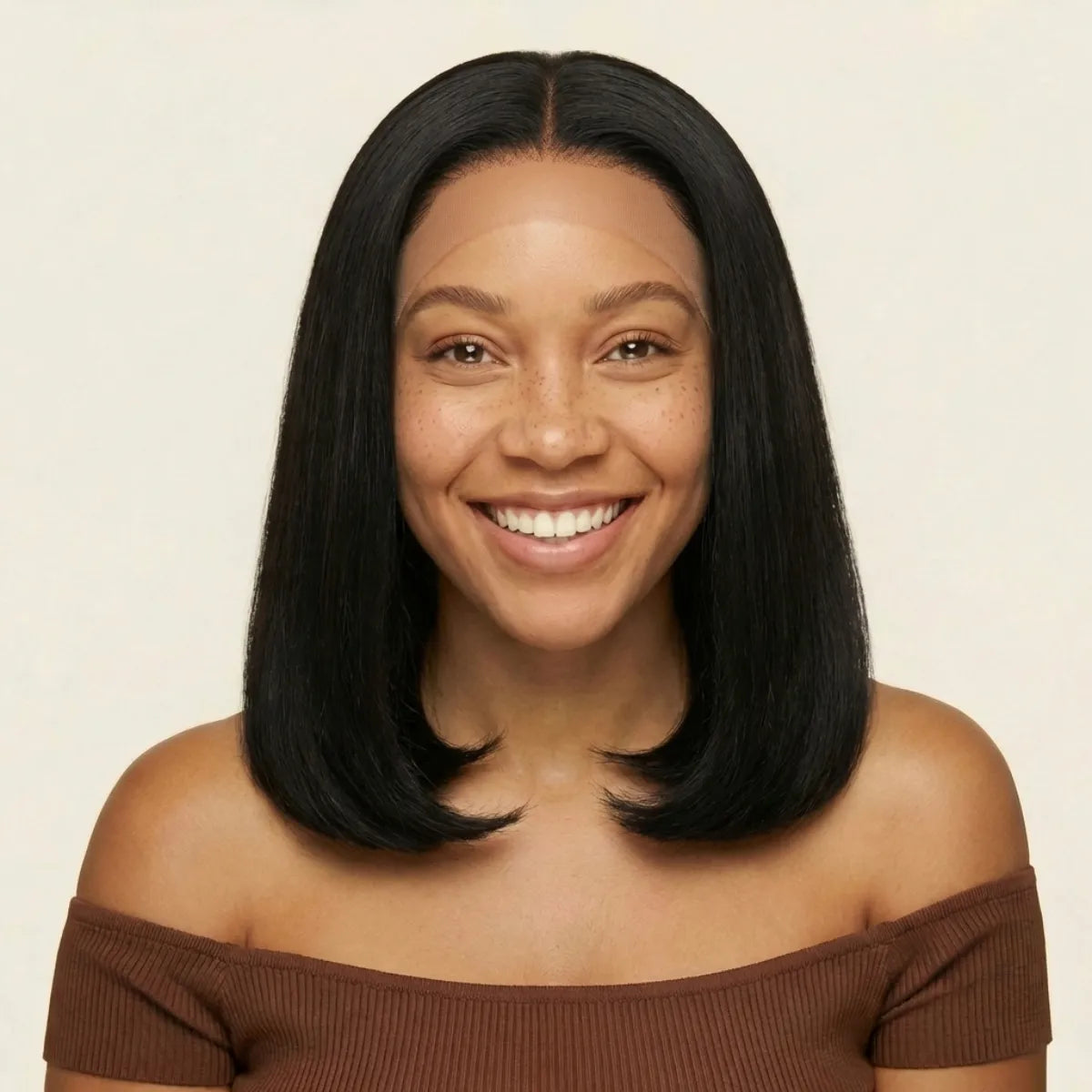 Glueless Bob Wig Back View — 13x4 HD Lace 210% Density Natural Black for Black Women | Chiesma