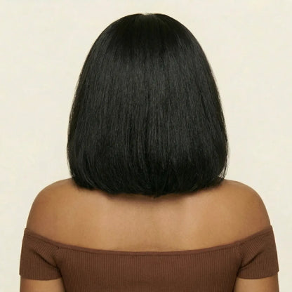 Premium 5x5 Closure Bob Wig Back View — Ultra Dense Human Hair Wear and Go Melanin Friendly | Chiesma