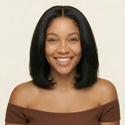 Glueless 12A SSD HD 5x5 lace closure blunt cut bob wig 250 density for black women