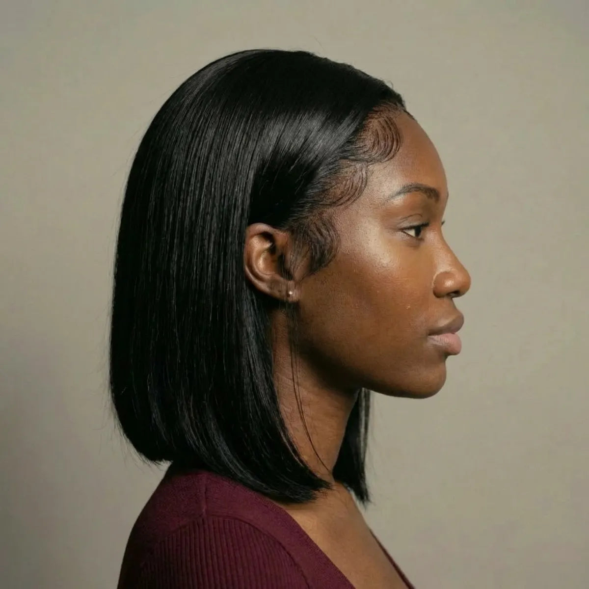 HD Frontal Bob Wig Back View — Maximum Density 250% Wear and Go Human Hair Melanin Friendly | Chiesma