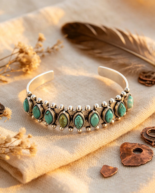 Bohemian Turquoise Open Bracelet
