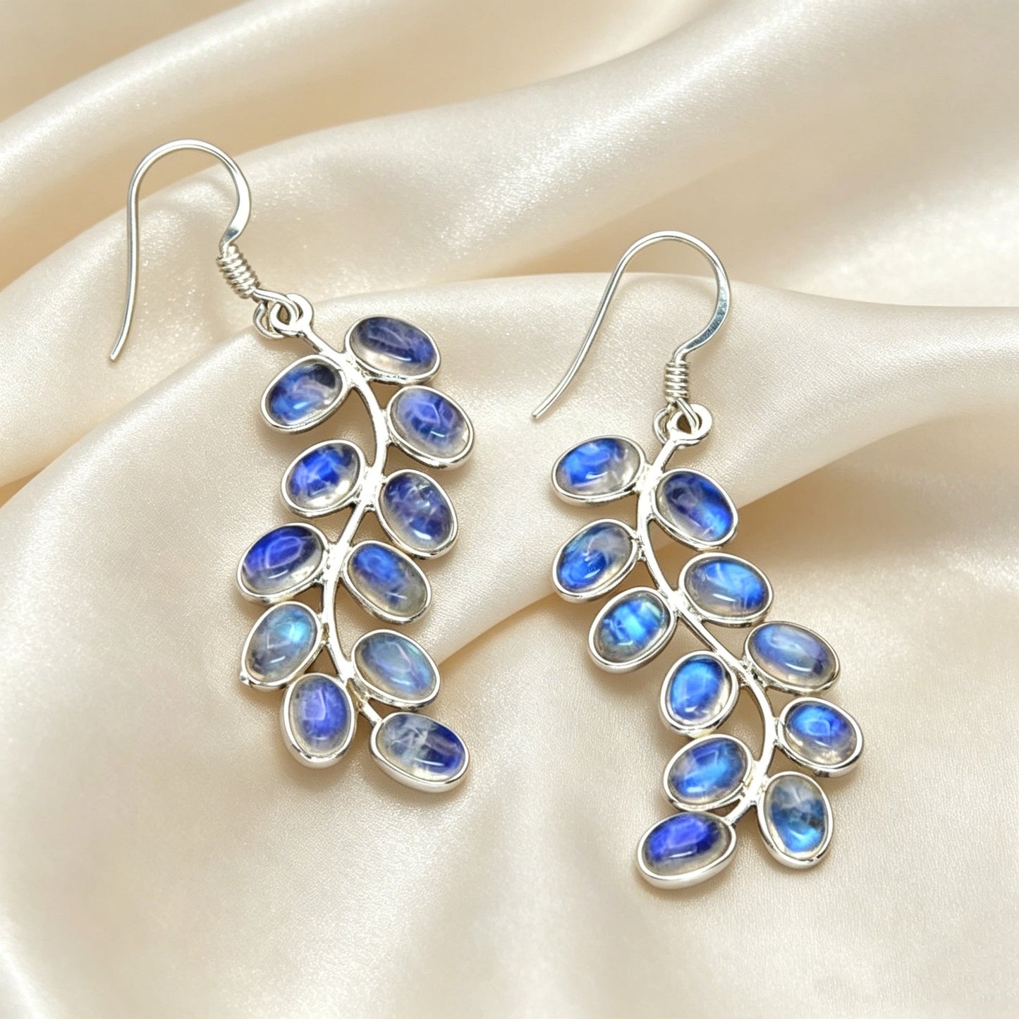 Moonstone Leaf Earrings
