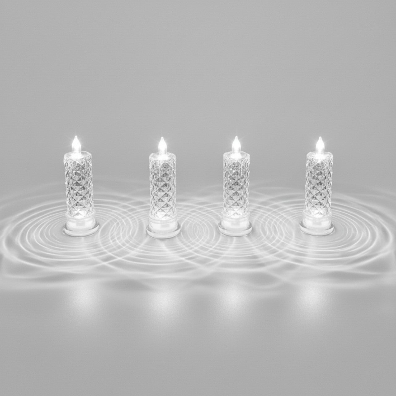 Rose Shadow LED Flameless Candles Set | Romantic Battery Pillar Lights