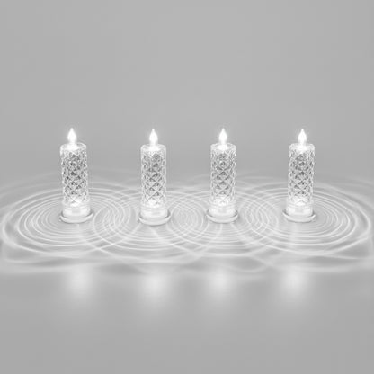 Rose Shadow LED Flameless Candles Set | Romantic Battery Pillar Lights