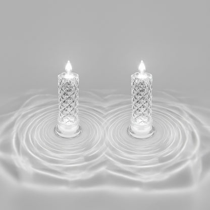 Rose Shadow LED Flameless Candles Set | Romantic Battery Pillar Lights