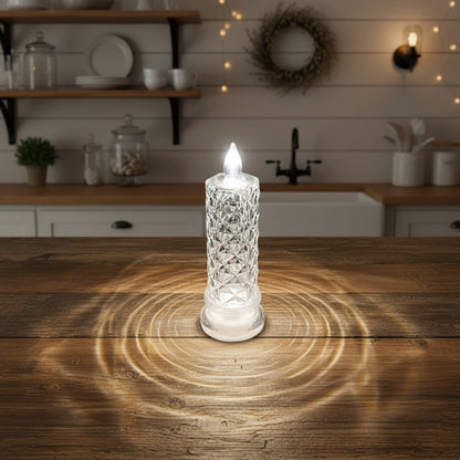 Rose Shadow LED Flameless Candles Set | Romantic Battery Pillar Lights