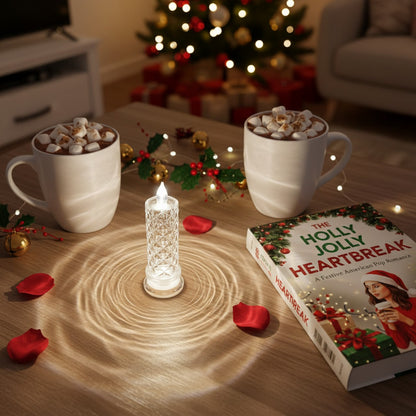 Rose Shadow LED Flameless Candles Set | Romantic Battery Pillar Lights