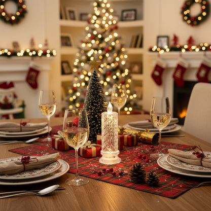 Rose Shadow LED Flameless Candles Set | Romantic Battery Pillar Lights