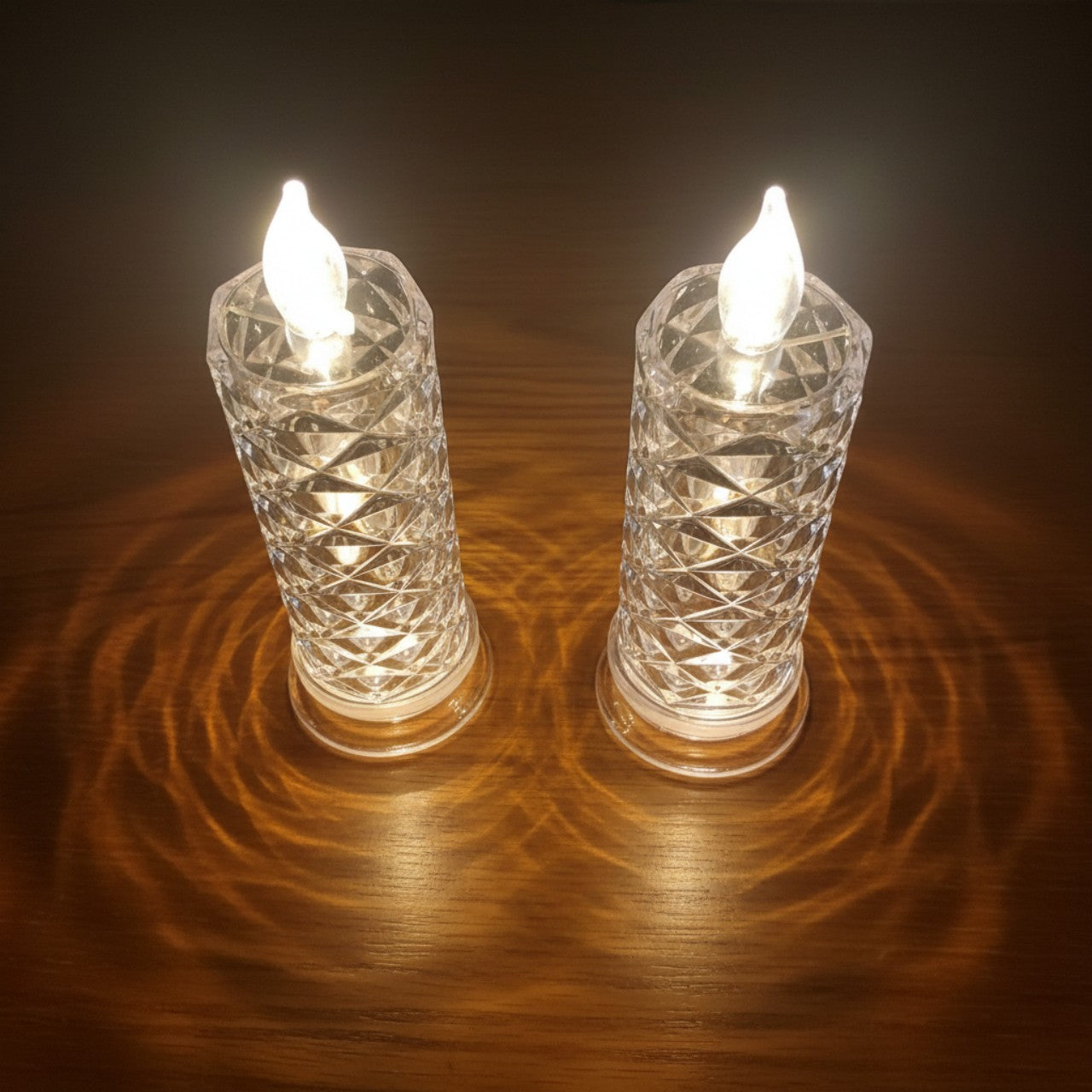 Rose Shadow LED Flameless Candles Set | Romantic Battery Pillar Lights
