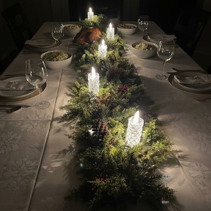 Rose Shadow LED Flameless Candles Set | Romantic Battery Pillar Lights