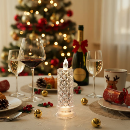 Rose Shadow LED Flameless Candles Set | Romantic Battery Pillar Lights