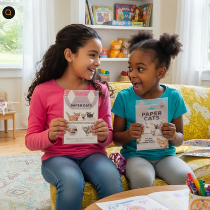 DIY Origami Paper Cats Kit | 50 Sheets Cute Animal Craft for Adults & Kids