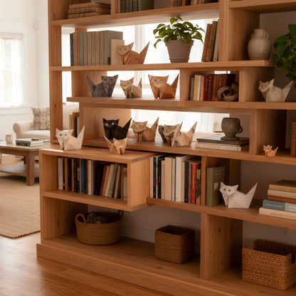 DIY Origami Paper Cats Kit | 50 Sheets Cute Animal Craft for Adults & Kids