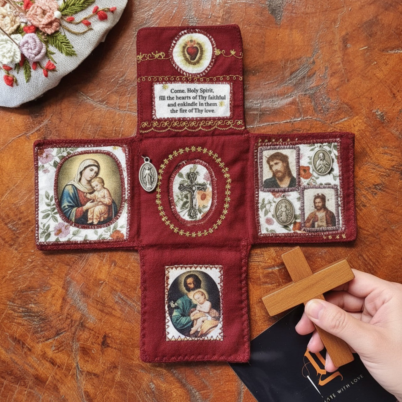 2-Pack Travel Pocket Shrines – Handmade Christian Altar Set