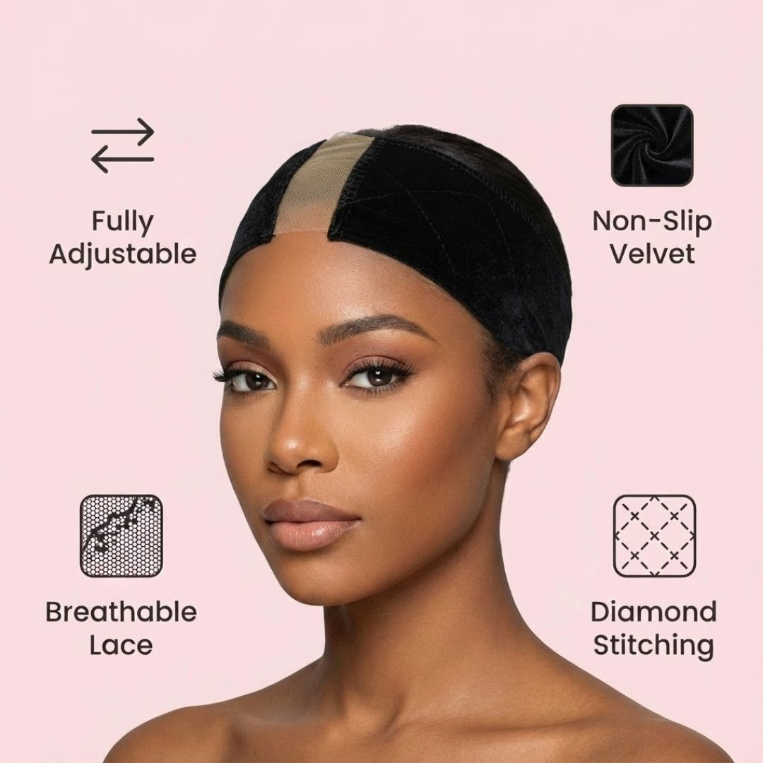 Chiesma Non-Slip Wig Grip Band — Velvet & Lace, Secure Fit Without Glue